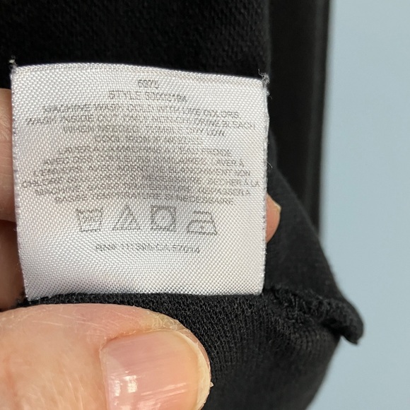 Tory Burch Black Ruffle Mock-Neck Henley Top Size L FLAWED - Picture 8 of 8